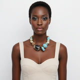 Tribal Natural Elements Turquoise Chunky Necklace
