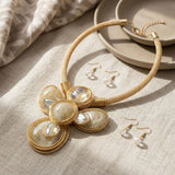 Creamy Ivory Flower Pendant Handmade Necklace