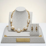 Creamy Ivory Caged Bead Chunky Handmade Necklace
