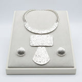 Pendant Geometric Silver Diamond Cut Chain Necklace