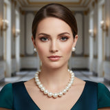 High Gloss Pearlescent Brown 24mm Bead Necklace