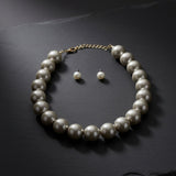 High Gloss Pearlescent Brown 24mm Bead Necklace