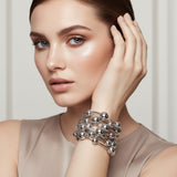 Convertible Stretch Silver Bead 60 inch Necklace