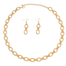 Load image into Gallery viewer, Twisted Oval Gold Metal Chain Set
