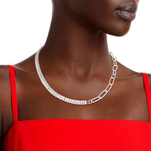Load image into Gallery viewer, Silver CZ Mixed Link Necklace
