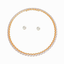 Cargar imagen en el visor de la galería, Memory Wire Choker Gold Rhinestone Wrap Necklace
