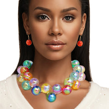 Load image into Gallery viewer, Necklace Multicolor Iridescent Bubble Ball Bead Set
