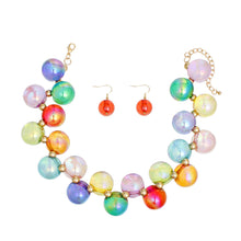 Load image into Gallery viewer, Necklace Multicolor Iridescent Bubble Ball Bead Set
