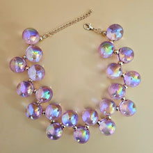 Load image into Gallery viewer, Necklace Purple Iridescent Bubble Ball Bead Set
