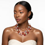 Red & Pink Mix Iridescent Bubble Ball Bead Necklace