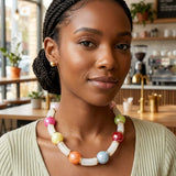 High Gloss Iridescent Bubble Bead Tube Necklace