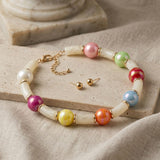 High Gloss Iridescent Bubble Bead Tube Necklace