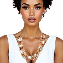 Cargar imagen en el visor de la galería, Chain Polished Multi Tone Oval Link Long Necklace
