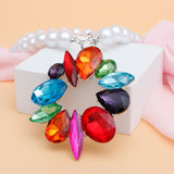 Toggle Pearl Multicolor Crystal Pendant Necklace