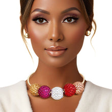 Load image into Gallery viewer, Collar Multi Rhinestone Disco Ball Necklace Set
