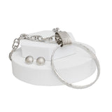 Pendant Silver Chunky Chain Ring Necklace Women