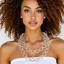 Cargar imagen en el visor de la galería, Chain Silver Infinity Chain Link Rugged Necklace
