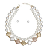 Layered Matte Multi Chunky Vintage Pearl Necklace