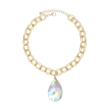 Cargar imagen en el visor de la galería, Pendant Bold Aurbo Teardrop Crystal Chain Necklace
