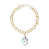 Pendant Bold Aurbo Teardrop Crystal Chain Necklace
