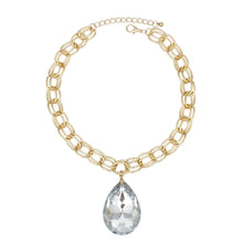 Cargar imagen en el visor de la galería, Pendant Bold Clear Teardrop Crystal Chain Necklace
