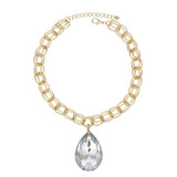 Pendant Bold Clear Teardrop Crystal Chain Necklace