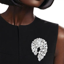 Load image into Gallery viewer, Brooch Silver Vintage Luxury Glass Rhinestone Pin
