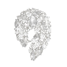 Load image into Gallery viewer, Brooch Silver Vintage Luxury Glass Rhinestone Pin
