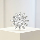 Oversize Brooch Silver Marquise Crystal Flower Pin