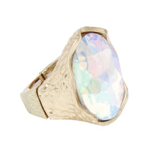 Cargar imagen en el visor de la galería, Cocktail Round Cut Aurbo Crystal Gold Stretch Ring
