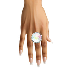 Cargar imagen en el visor de la galería, Cocktail Round Cut Aurbo Crystal Silver Ring

