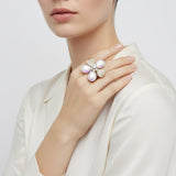 Cocktail Ring Aurbo Teardrop Crystal Flower Design