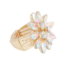 Cargar imagen en el visor de la galería, Cocktail Stacked Aurbo Marquise Flower Gold Ring
