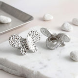Silver Hammered Butterfly Large Cocktail Ring