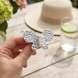 Silver Hammered Butterfly Large Cocktail Ring