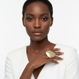 XL Matte Gold Irregular Oval Statement Ring