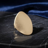 XL Matte Gold Irregular Oval Statement Ring