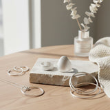 XL Matte Silver Irregular Oval Statement Ring