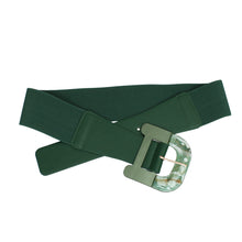 Cargar imagen en el visor de la galería, Belt Green Wide Marbled Buckle Stretch for Women
