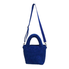 Load image into Gallery viewer, ZPB &amp; SGRHO Blue Corduroy Small Tote Handbag
