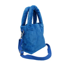 Load image into Gallery viewer, ZPB &amp; SGRHO Blue Corduroy Small Tote Handbag
