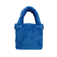 Load image into Gallery viewer, ZPB &amp; SGRHO Blue Corduroy Small Tote Handbag
