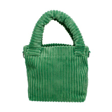 Load image into Gallery viewer, AKA Green Corduroy Small Tote Pink Strap Handbag
