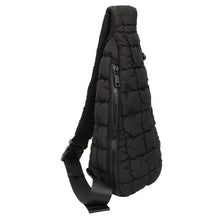 Cargar imagen en el visor de la galería, Quilted Sling Bag Black Crossbody Bag for Women

