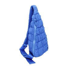 Cargar imagen en el visor de la galería, Quilted Sling Bag Blue Crossbody Bag for Women
