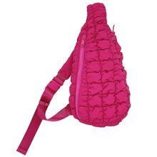 Cargar imagen en el visor de la galería, Quilted Sling Bag Fuchsia Crossbody Bag for Women

