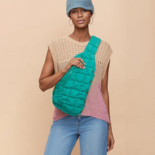 Load image into Gallery viewer, AKA Green Quilted Sling Crossbody Bag for Women
