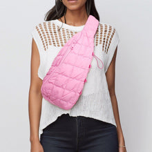 Load image into Gallery viewer, AKA Pink Quilted Sling Crossbody Bag for Women
