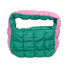 Cargar imagen en el visor de la galería, AKA Sorority Mini Quilted Puffer Pink Green Bag
