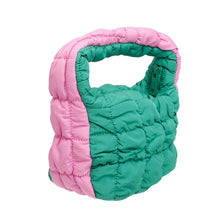 Cargar imagen en el visor de la galería, AKA Sorority Mini Quilted Puffer Pink Green Bag
